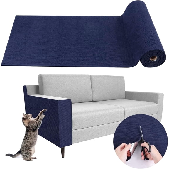 Trimmable Cat Scratching Mat 78.7x15.8 inch Self-Adhesive Furniture Carpet