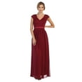 thumbnail image 3 of Women's Eva USA 3161 Long Cap Sleeve Mother Of Groom Formal Dress Dusty Rose Pink 3XL, 3 of 9
