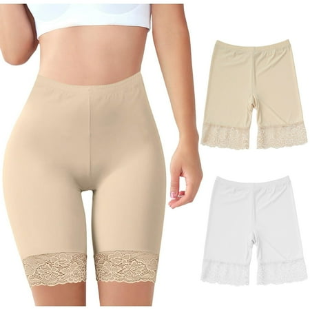 Wdfiry 2 Pack Slip Shorts for Women Under Dress Anti Chafing Seamless Smooth Boyshorts Buttlift Panties Boxer Briefs for Women