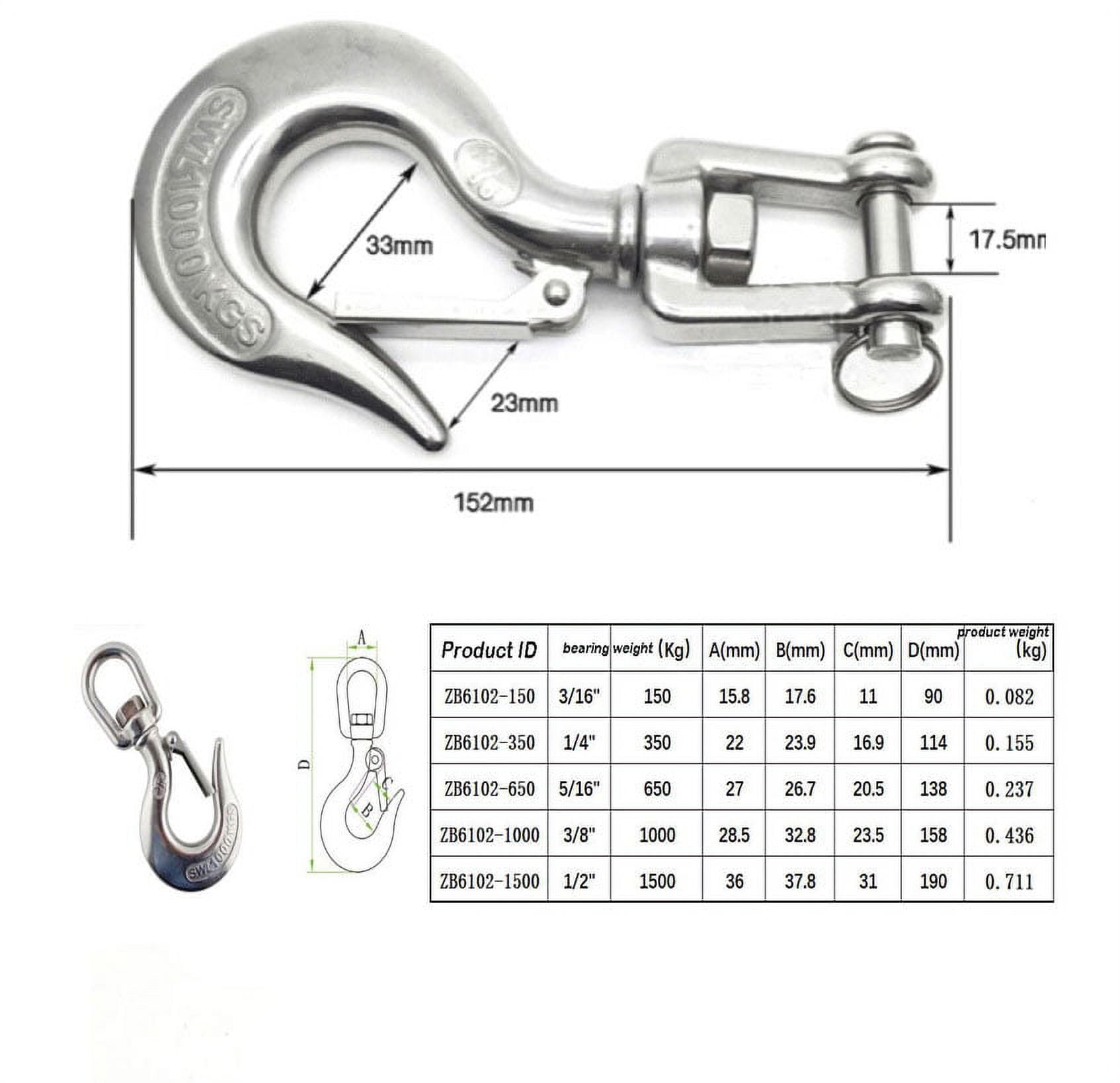 4.5 Ton Alloy Swivel-Eye Hoist Straight Hook w/ Safety Latch HK