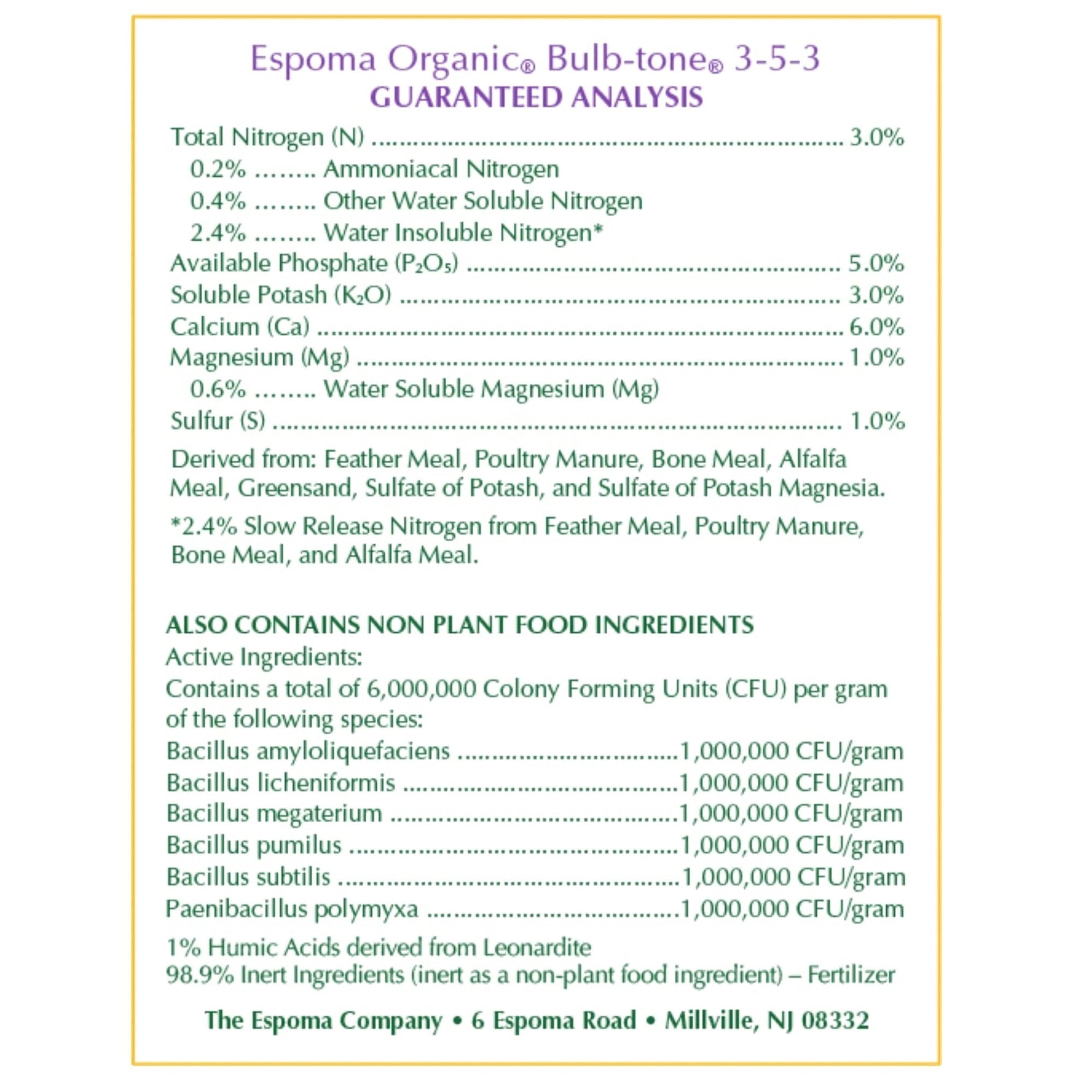 Espoma Bulb-Tone Plant Food 3-5-3 Granules - Natural Fertilizer - 3 Pack, 4-Pound