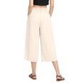 thumbnail image 3 of Womens Wide Leg Capris Pants Elastic Waist Casual Loose Linen Pant 2026 Summer Beach Vacation Lounge Trousers, 3 of 3