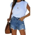 thumbnail image 5 of ONLYSHE Front 4 Zipper Jean Shorts Juniors Denim High Waisted Light Blue S, 5 of 6