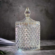 Crystal Glass Candy Jar Dishes With Lid Apothecary Wedding Candy Buffet Jar Sugar Bowl Food Container Decorative Jewelry