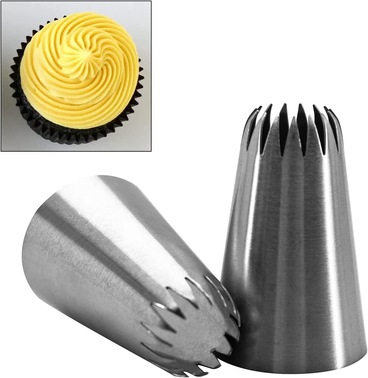 Large Icing Piping Tips 6B Cake Cupcake Decorating Tip Set star tip for