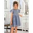thumbnail image 3 of 2Bunnies Girls’ Vintage Lace Pom Pom Trim Flutter Sleeve Party Dress, 3 of 3