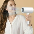 thumbnail image 2 of Beauty Under $15 Negative Ionic Hair Dryer With Concentrator Expertise Portable Hair Dryers For Women Curly Hair Constant Temperature Hair Care Without Damaging Hair White, 2 of 9