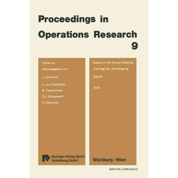 Operations Research Proceedings VortrÃ¤ge Der Jahrestagung 1979 / Papers of the Annual Meeting 1979, Book 1979, (Paperback)