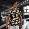 thumbnail image 3 of Wukai Cat Skulls and Flowers Print Men's Short-Sleeved Mesh T-Shirt,Quick-Dry Short Sleeve Workout T-Shirt-5X-Large, 3 of 8