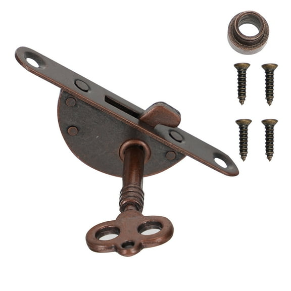 2 Set Durable Vintage Iron Lock Antique Style Drawer Lock with Key and Screws