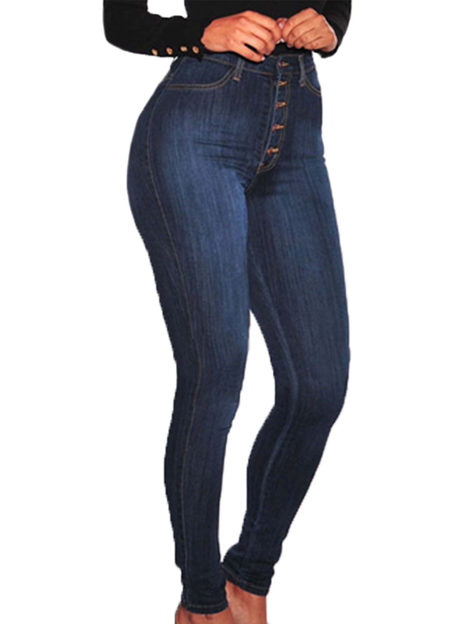 Women High Waist Skinny Denim Jeans Slim Casual Jeggings Trousers Pencil Pants 