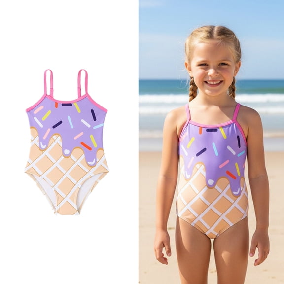 Kids Swimsuits Girls 1 Piece Swimsuits Cute Print Swimsuit Girl Summer Swimsuit Girls Swimsuits Size 7-8 Years