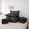 thumbnail image 6 of Manfei Bohemian Paisley Twin Bedding Sets 7pcs, Hippie Mandala Bedding Comforter Set, Black Gray Sheet Sets, Luxury Bedroom Decor, 6 of 8