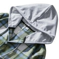 thumbnail image 2 of TOWED22 Men's Hooded Flannel Shirts Jackets Long Sleeve Lightweight Plaid Coat Button up Lattice Tops Outwear with Pockets(Green,M), 2 of 7
