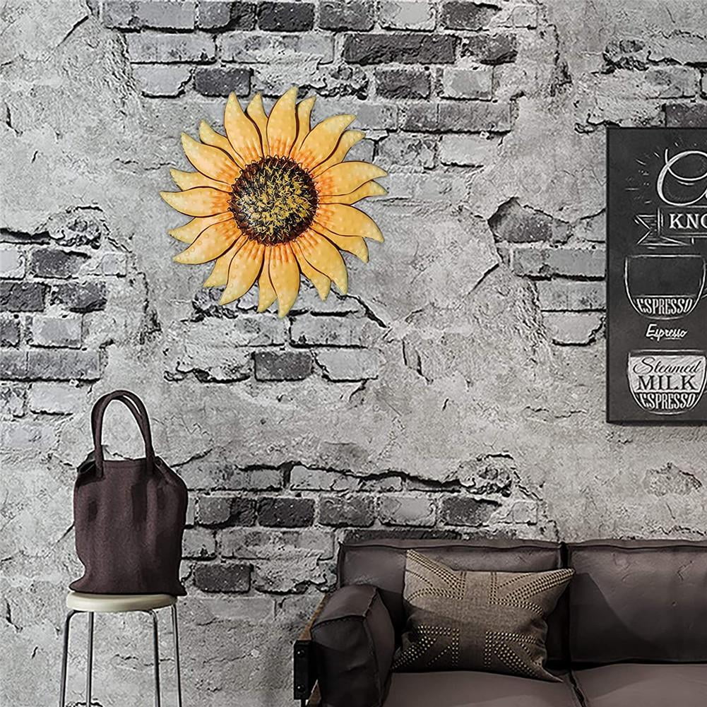 Bohemian Art Wall Hanging Art Accessories for Bedroom Handicraft Gifts Living Room or Office Indoor/Outdoor VELLAA 13-inch Metal Sunflower Wall Decor 