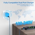 thumbnail image 2 of USB C Block, FiveBox 20W PD USB C Charger Block, 3 Pack Type C Charger Fast Charging USB C Wall Charger Plug Power Adapter USB C Brick Cube Box Charging Station Compatible for iPhone, Android, Blue, 2 of 7