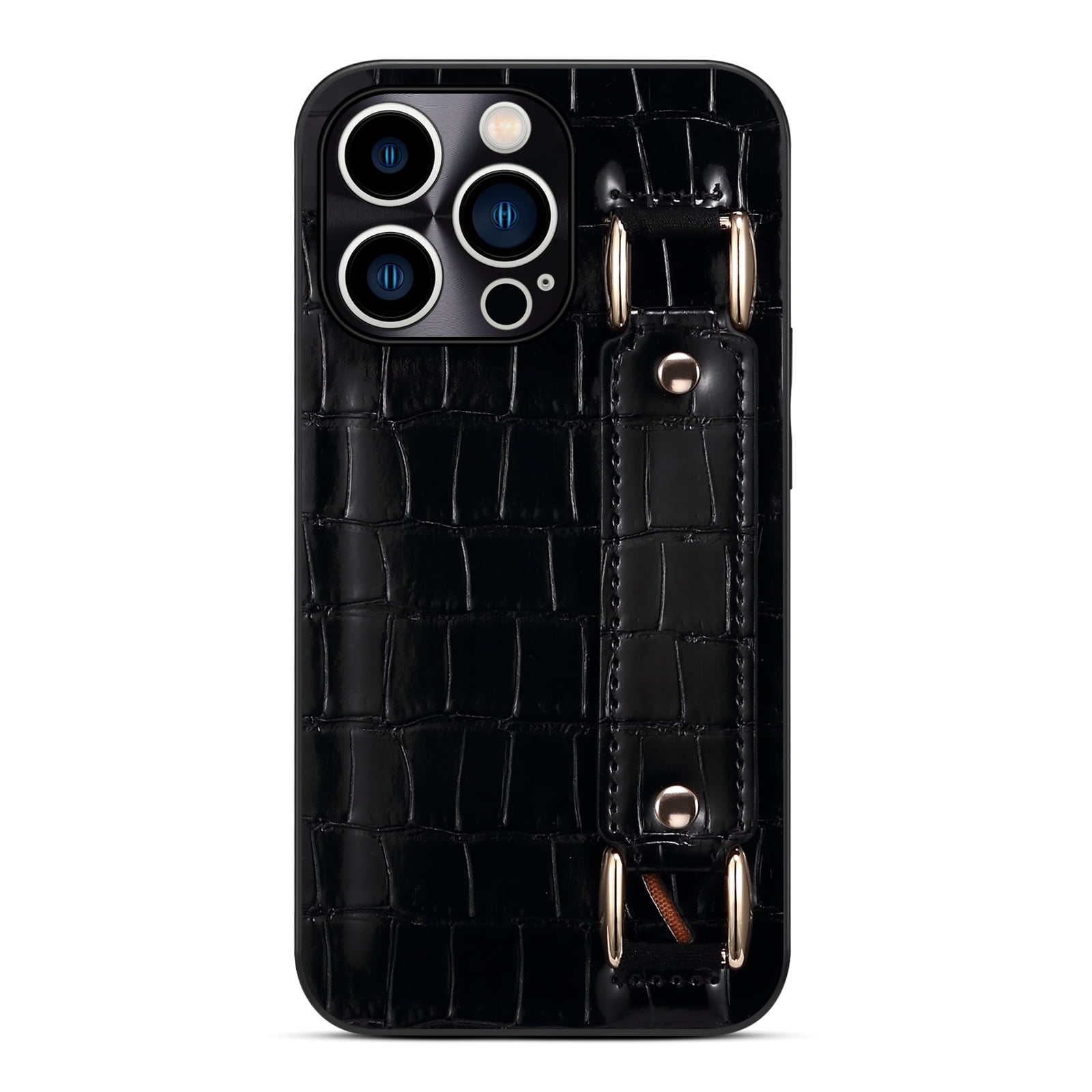 Case for iPhone 14 Pro Luxury PU Leather Wristband Hand Strap