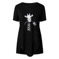 thumbnail image 3 of PENGXIANG T-Shirt Imprimé à Manches Courtes Irrégulières d'Été pour Femmes, 3 of 4