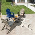 thumbnail image 4 of Gymax Lot de 4 Chaises Adirondack Pliantes pour Patio, Résistantes aux Intempéries, avec Porte-Gobelet, Cour, Bleu Marine, 4 of 8