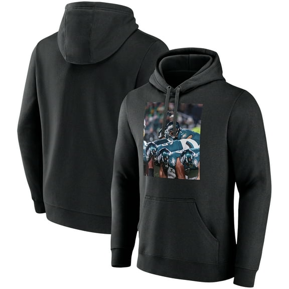 Men's Black Philadelphia Eagles Push On Pullover Hoodie