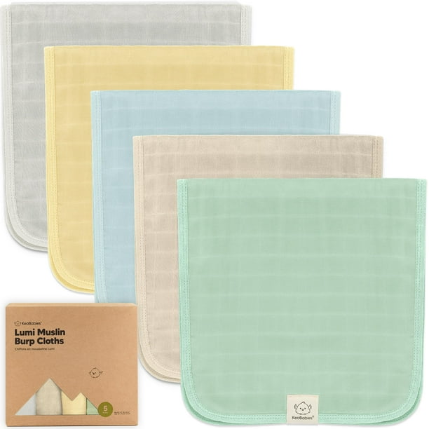 Paños para eructar KeaBabies Lumi Muslin, paquete de 5 unidades para bebés, niñas y niños