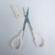 thumbnail image 1 of Dinheiro Tijeras artesanales curvas de 4"Kit de cejas unisex de acero inoxidable Tijeras para cejas, pinzas inclinadas y cepillo para cejas para extensiones de pestañas, corte recto, 1 of 5