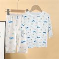 thumbnail image 2 of Swuxness Toddler Casual Short Sleeve 2 Piece Sets, Kids Summer Outfit Sets, Children's Summer Conditioning Clothing Home and Pants Two Piece Set for Boys and Girls White, 4 Years, 2 of 4