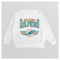 thumbnail image 4 of Women's Gameday Couture  White Miami Dolphins Swift Strike Premium Oversized Fleece Pullover Sweatshirt, 4 of 4