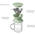 thumbnail image 5 of BUYDEEM Silicone Pour-Over Coffee Dripper with Glass Filter Cup, Orange, 5 of 6