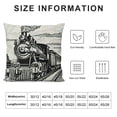 thumbnail image 5 of YINGXI  Steam Engine Throw Pillow Cushion Cover, Rustic Old Train in Country Locomotive Wooden Wagons Rail Road Smoke, Decorative Square Accent Pillow Case,White and Black 20x20in, 5 of 5