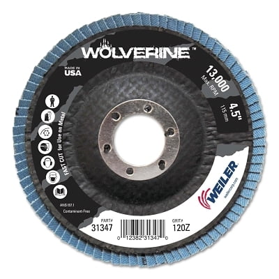 Vortec Pro Abrasive Flap Discs,4.5", 120 Grit, 7/8 Arbor, 13,000 Rpm, Phenolic | Bundle of 5 Each
