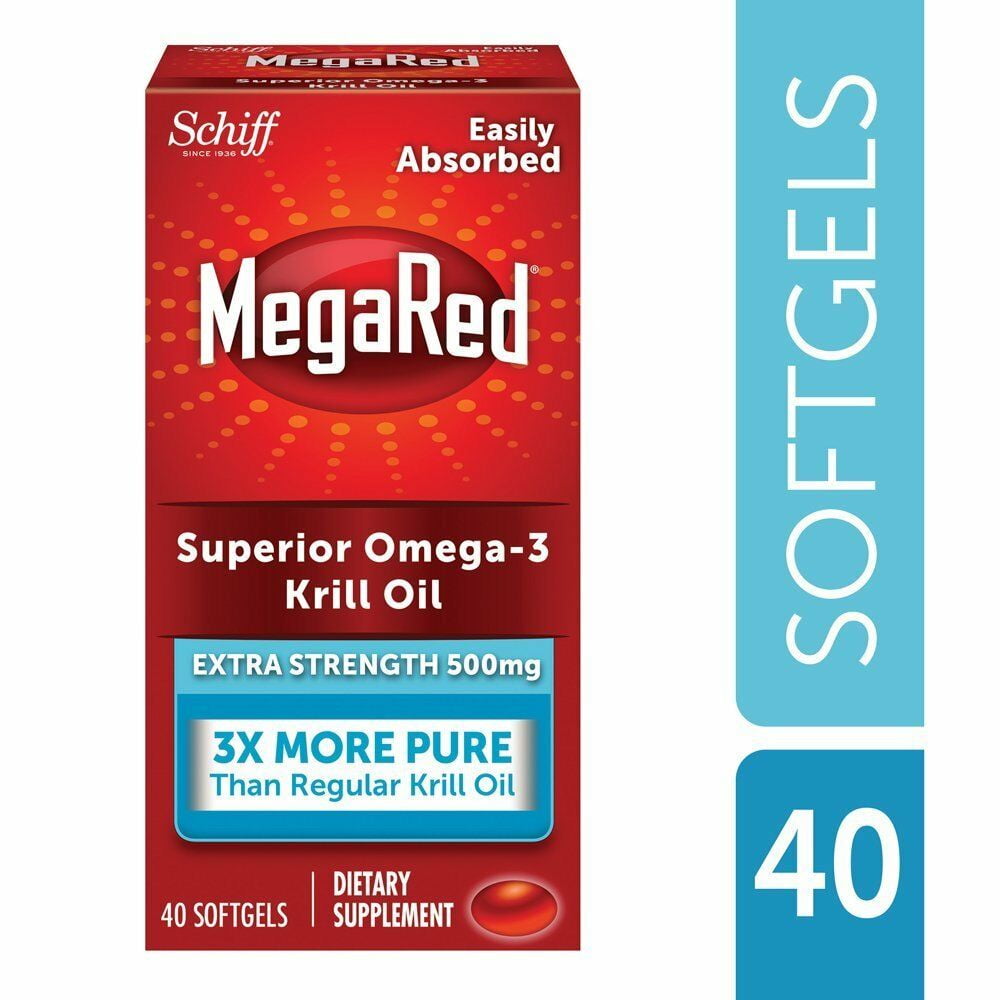 Mega Red Extra Strength Omega 3 Krill Oil Softgels, 500 Mg, 40 Ct, 6 Pack (240 Ct)