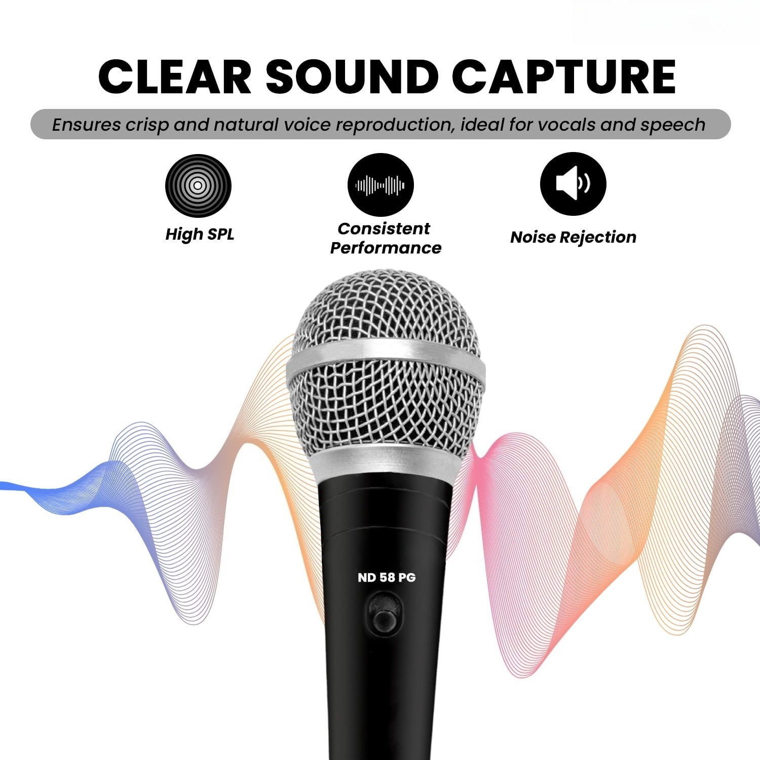 Black Dynamic Microphone, XLR Wired Microphone, Suitable for Stage Performances, KTV and Recording Studios