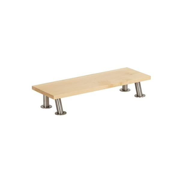 Cal Mil Maple Wood Riser with Stainless Steel Legs, 20 inch Width x 7 inch Depth x 3 inch Height