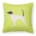 thumbnail image 1 of Carolines Treasures BB3795PW1818 English Pointer Checkerboard Green Fabric Decorative Pillow, 1 of 1