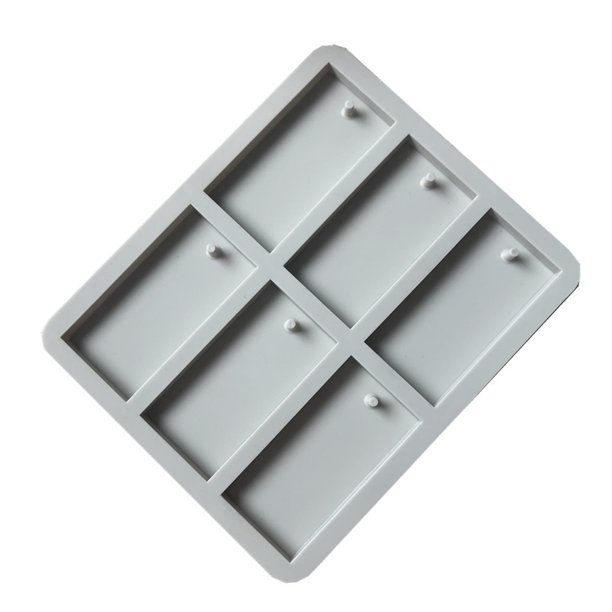 Juego de 3 moldes rectangulares de resina de silicona con orificio para colgar para llaveros de Navidad, para hacer joyas, colgantes, collares, llaveros, manualidades