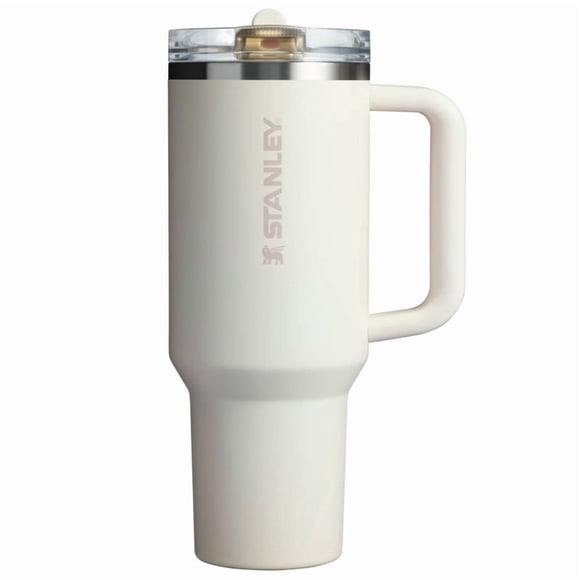 Stanley the Quencher ProTour Flip Straw Tumbler 40oz Insulated Stainless Steel Cup with Handle & Straw, Off-white