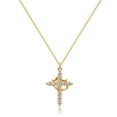 thumbnail image 4 of HLONK Collier Couronne Pavé Croix Tournée - Collier Croix Pendentif Couronne Croix - H5U3, 4 of 8