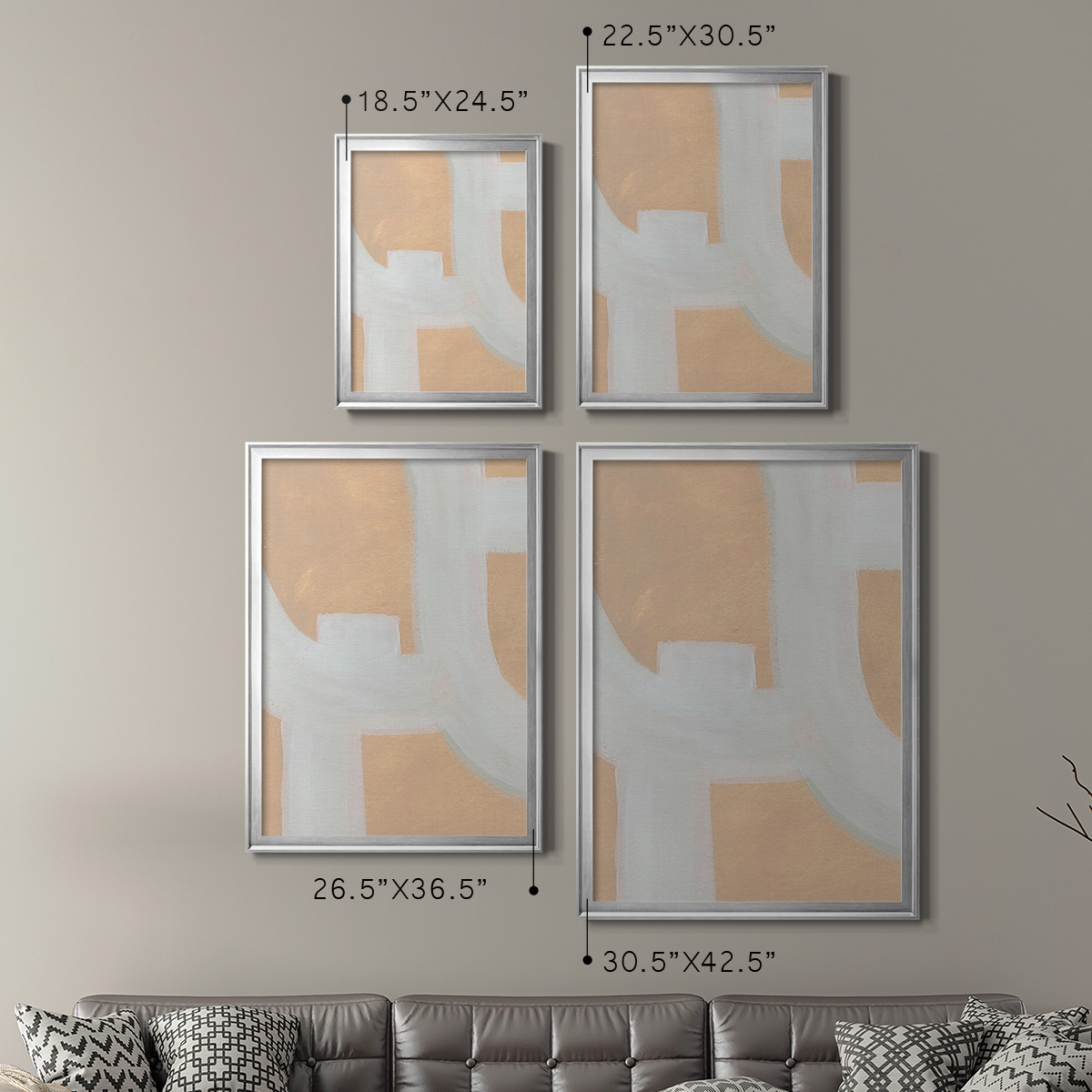 Neutral Winding Paths II Premium Framed Print, in Gold, Black, or Silver - Ready to Hang