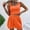 Orange, variant on Baqcunre Women's Two Piece Knitted Sleeveless Matching Crop Top and High Waisted Shorts Sets,Color Orange,Size XS-L