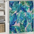thumbnail image 6 of Orinice Bunaturé Plant Leaf Shower Curtain Set Blue Green Abstract Banana Leaves in Pink Fabric Shower Curtain Bathroom 36x72, 6 of 7