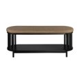 thumbnail image 3 of 45" Modern Upholstered Top Wood Bench - Black / Brown, 3 of 5
