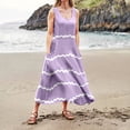 thumbnail image 4 of Sngxgn Women's Cozy Knit Sleeveless Bateau Neck Midi Dress(Purple,M), 4 of 6