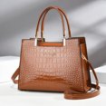 thumbnail image 3 of Bolso bandolera de gran capacidad para mujer, bolso tipo cartera de PU, bolso cruzado con patrón de cocodrilo, 3 of 6