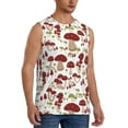 thumbnail image 2 of Yiaed Mushroom Print Men's Singlet Vests Summer Running Muscle Tank Tops Gym Undershirt Round Neck Sleeveless for man, 2 of 5