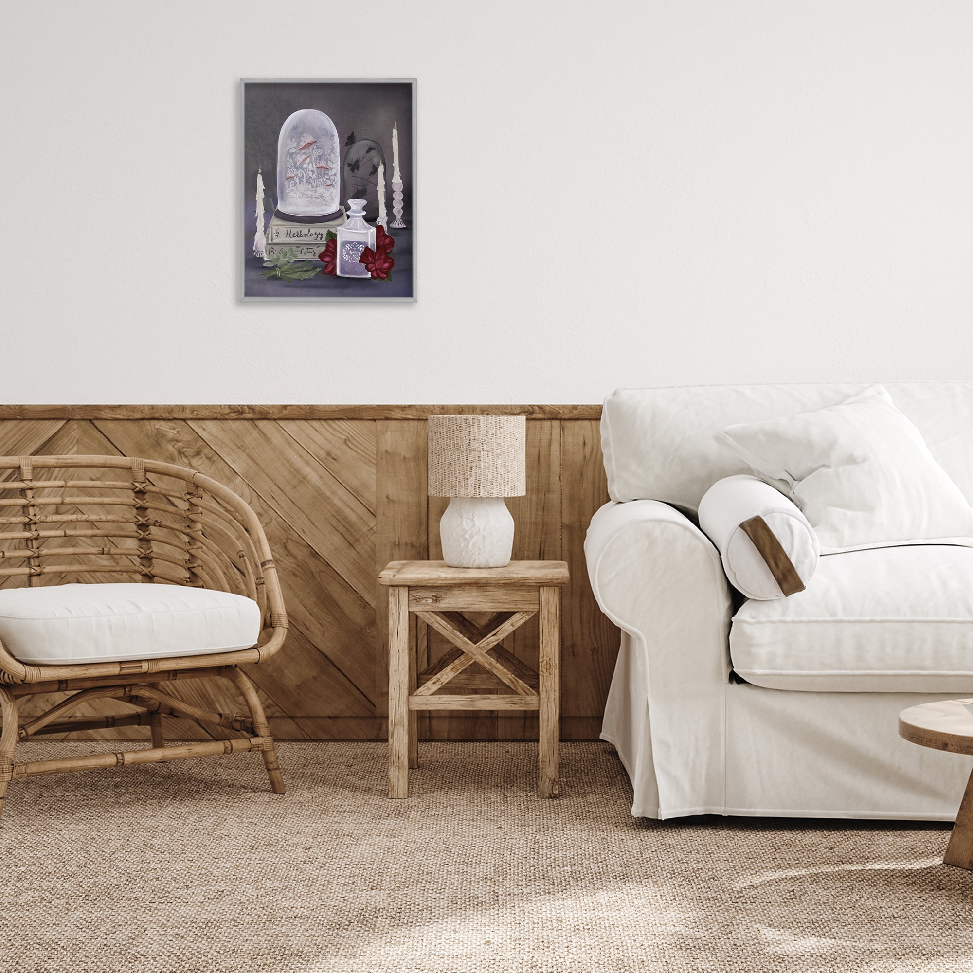 Stupell Industries Spooky Apothecary Vibes Gray Framed Giclee Art, design by Adreane Fippinger