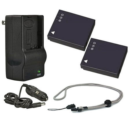 Leica C-LUX 1 High Capacity Batteries (2 Units) + AC/DC Travel Charger + Krusell Multidapt Neck Strap (Black