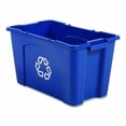 thumbnail image 3 of Stacking Recycle Bin, 18 gal, Polyethylene, Blue | Bundle of 2, 3 of 4