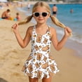 thumbnail image 3 of Uourmeti Cartoon Capybara & Orange Skirted One Piece Swimsuit for Girls - Quick Dry, Soft Stretch Swim Dress for Beach & Pool Vacations, 3 of 8