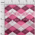 thumbnail image 2 of oneOone Cotton Jersey Fuschia Pink Fabric Check Dress Material Fabric Print Fabric By The Yard 58 Inch Wide, 2 of 5